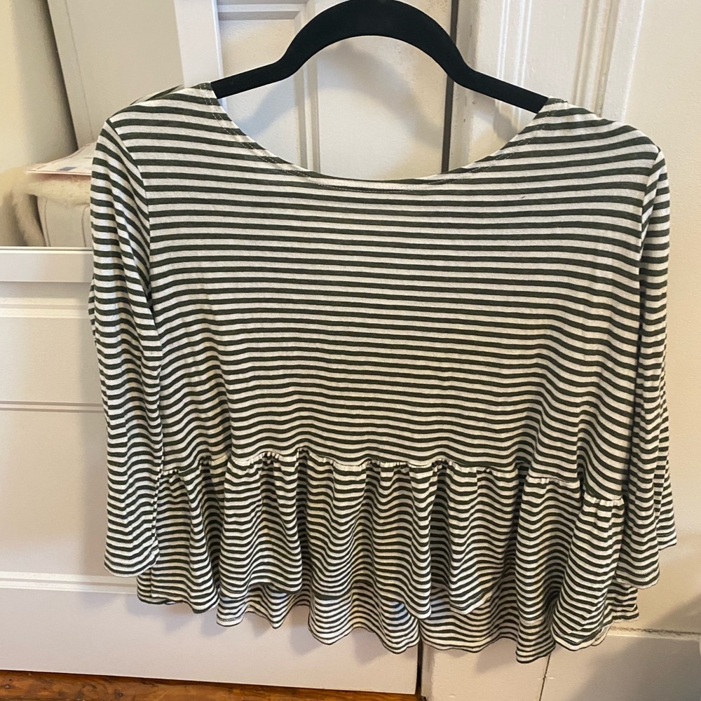 Free People Striped Peplum Top